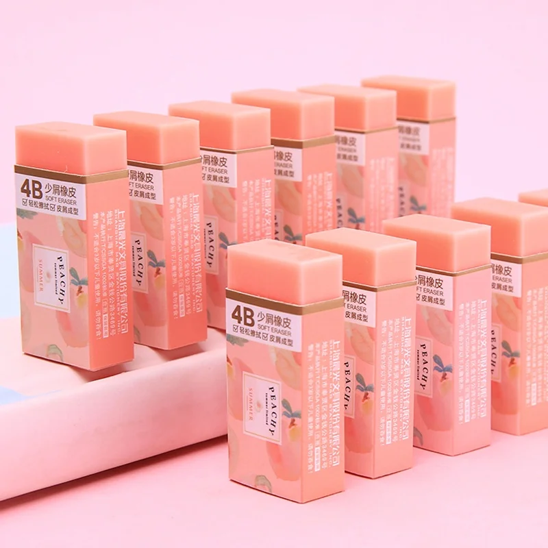 

1pc Axp963C8 Student 4B Eraser Special Art Sketch Not Easy To Leave Marks for Students Prize Pink Girl Heart Stationery