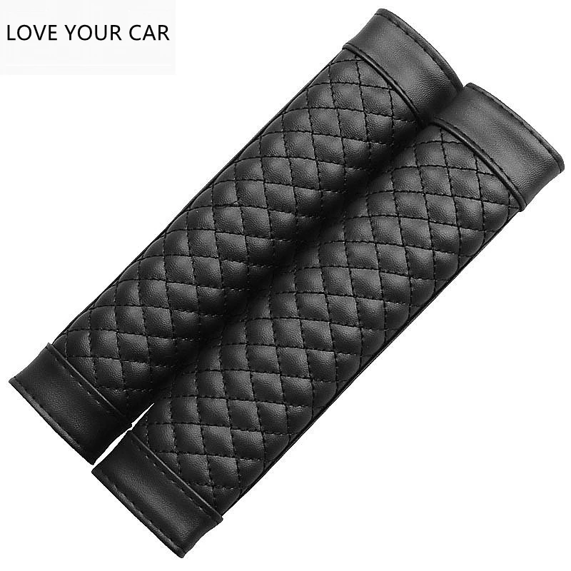 

2 PCS Leather Car Seat Safety Belt Cover Universal Soft PU Car Seat Belt Case Protector Shoulder Strap Pads Men Car Accessories