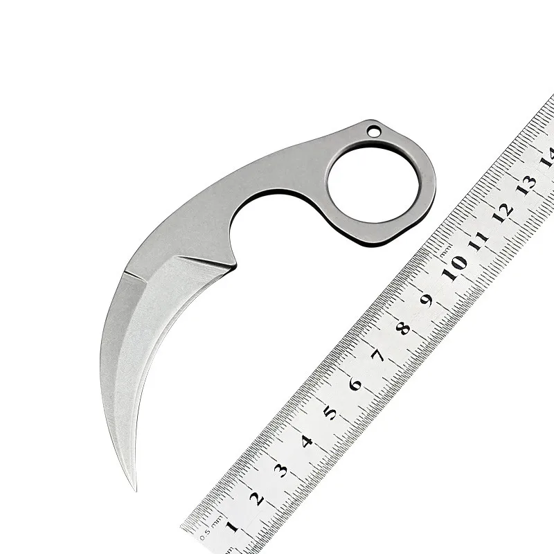 Инструменты HS нож CSGO actical Claw Knife 440C Stone Wash Blade полностью Tang Steel Handle Karambit с оболочкой