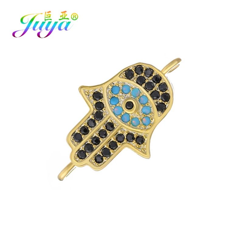 Gold Juya DIY аксессуары для ювелирных изделий, принадлежности для рук Хамса, сглаза, очаровательные соединители для женщин и мужчин, классический турецкий материал для изготовления ювелирных изделий - Цвет: Gold