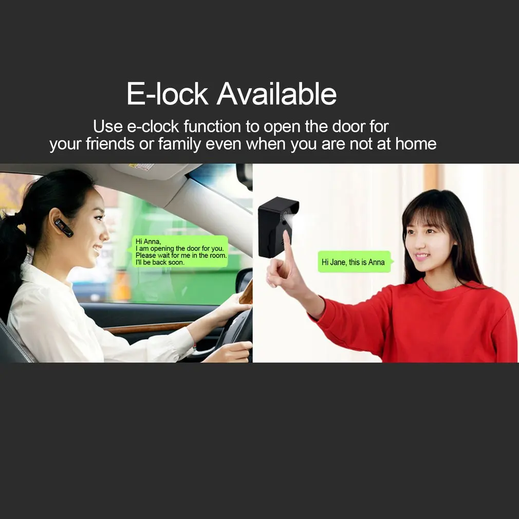 Touch Key Motion Detection Video Eye Doorbell Intercom with 2 Dingdong Doorbells ios/Android App Support Wifi Door Phone | Безопасность
