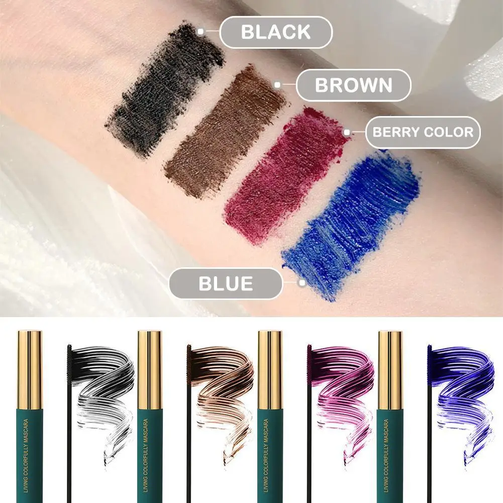 

4color Natural Fiber Mascara Waterproof Natural Soft Long Makeup Sense Makeup Mascara Black Thick Eyelash Cosmetics
