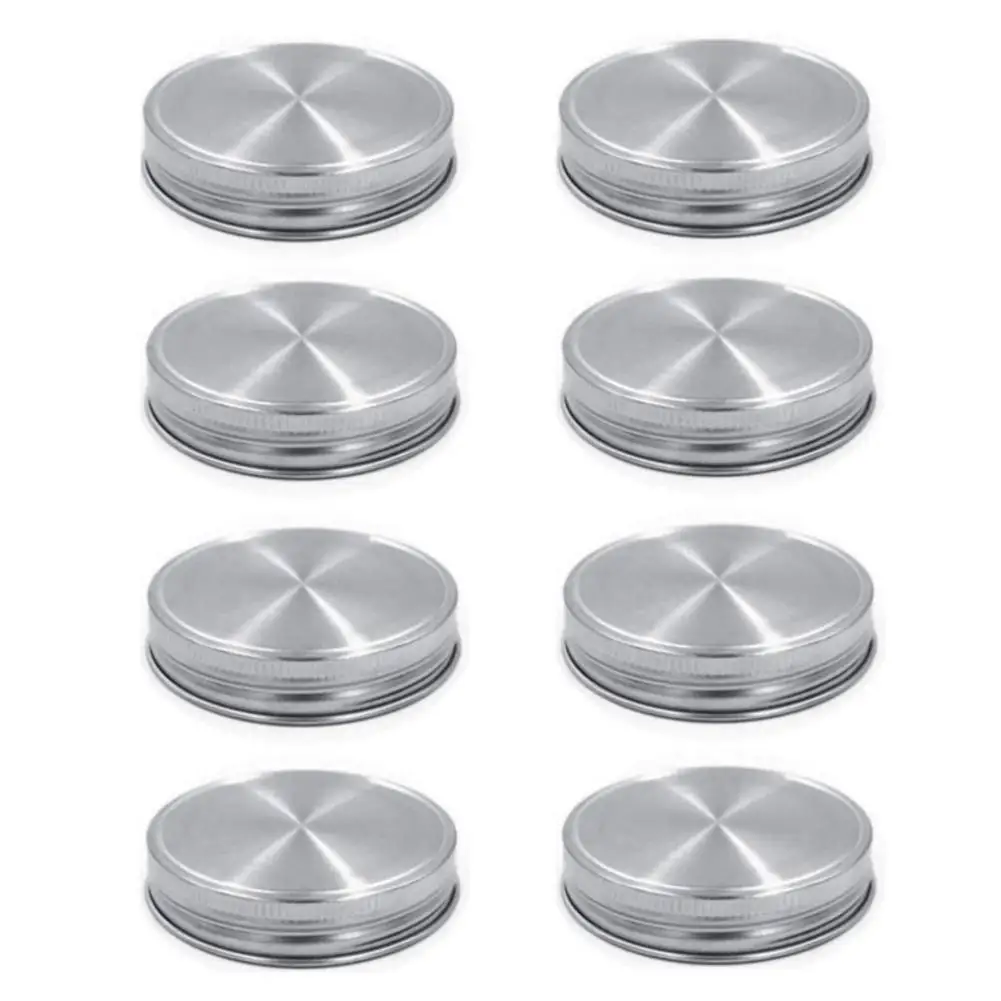 

10PCS 70/86mm Mason Jar Lids Leak-proof 304 Stainless Steel Silicone Kitchen Anti Rust Storage Canning Covers Polished Cup Cap