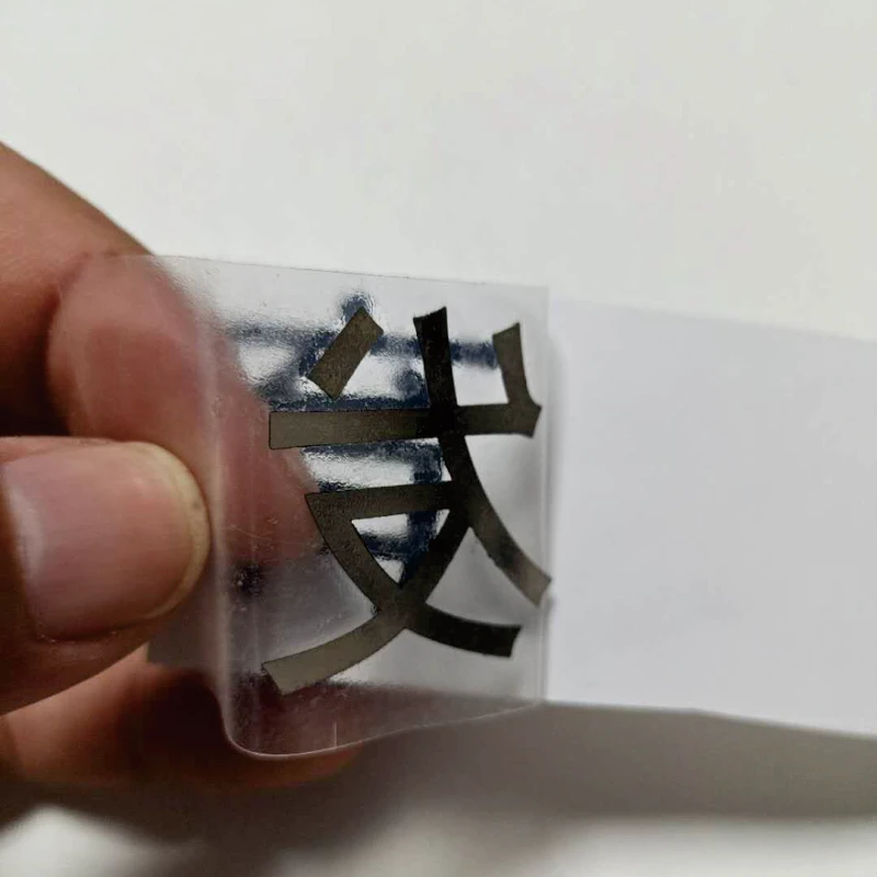 

black color adhesive nickel metal sticker printing custom