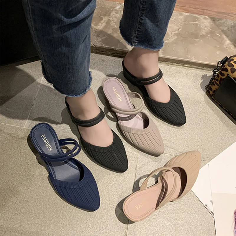 Women Shoes Pointed Toe Woman Casual Sandals New Summer Comfort Ladies Wedge Jelly Fashion Female Two Wear Slippers | Обувь