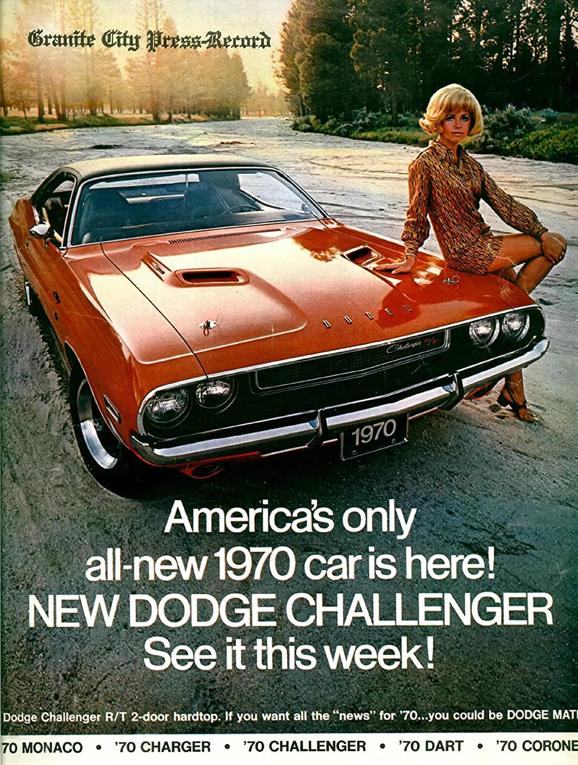 Старая жестяная вывеска Gatsbe 1970 Dodge Challenger винтажные классические рекламные