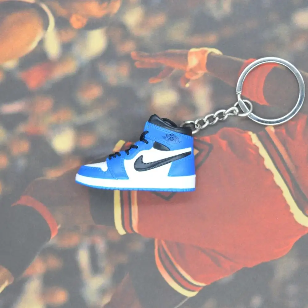 one shoe keychain Дропшиппинг aj1 offwhite Chicago Unc брелок в виде кроссовка Air Jordan 1 3D мини-кроссовки, закрытая спортивная обувь брелок в виде кроссовка s - Цвет: one shoe keychain