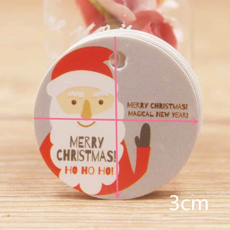 200 шт мульти милый белый/черный бумажный Подарочная этикетка бирка merry chrstmas амулеты тег круглые свадебные сувениры/декоративный Milu олень тег