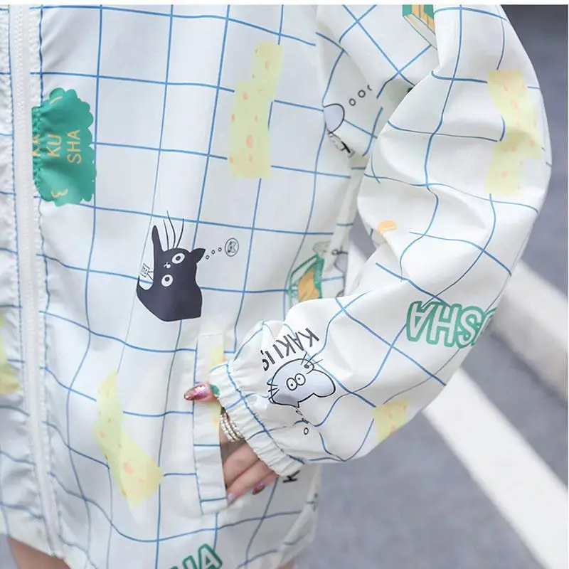 

Sun-proof Jackets Women Chic Summer Printed Lovely Ulzzang All-match Preppy Lovely Hot Sale Teens Outwear Leisure Soft Overcoat