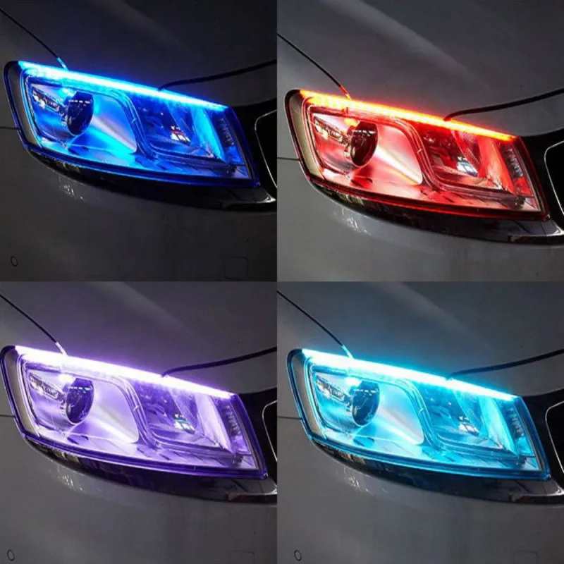 Balight 45/60 см, на очень тонком каблуке Автомобильные светодиодные ходовые огни белый переднего бампера сигнальные желтый направляющая полоска для передних фар сборки Прямая