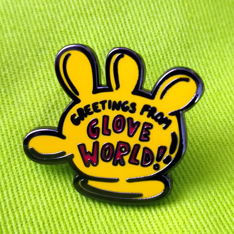 Cartoon Greetings Glove World Enamel Brooch Pin Backpack Jeans Jacket Lapel Pins Badges Brooches Fashion Jewelry Accessories | Украшения и