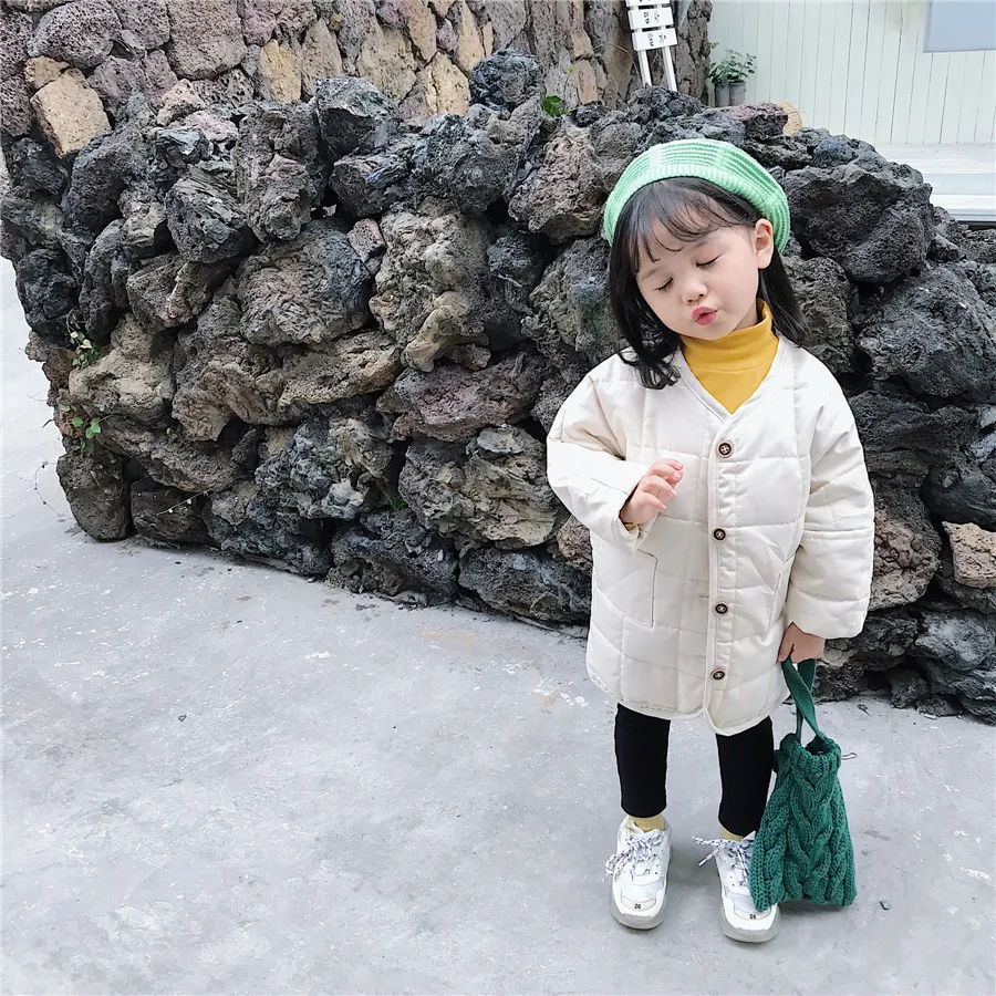 Детские куртки и пальто в Корейском стиле для девочек модная повседневная