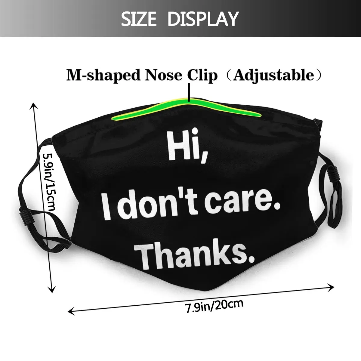 Hi I Don't Care Thanks Adult Reusable Mouth Face Mask Dust Protection Cover Respirator Muffle with Filters | Аксессуары для