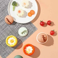 cute egg boiler silicone egg poacher rice cake jelly breakfast steamed egg mould egg mold form with lid brush baking supplies