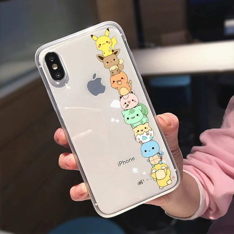 Забавный Милый Карманный Мягкий силиконовый чехол elf Pikachue для iPhone 5s Se 6 6s 7 8 Plus X XR XS