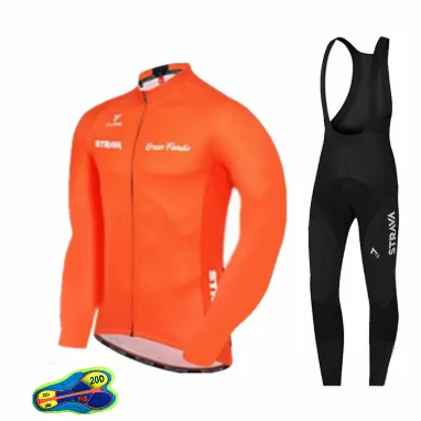 Long sleeve Suit 6 STRAVA осень с длинным рукавом Велоспорт Джерси костюм ropa ciclismo велосипедный костюм горный велосипед Джерси форма 20D - Цвет: Long sleeve Suit 6