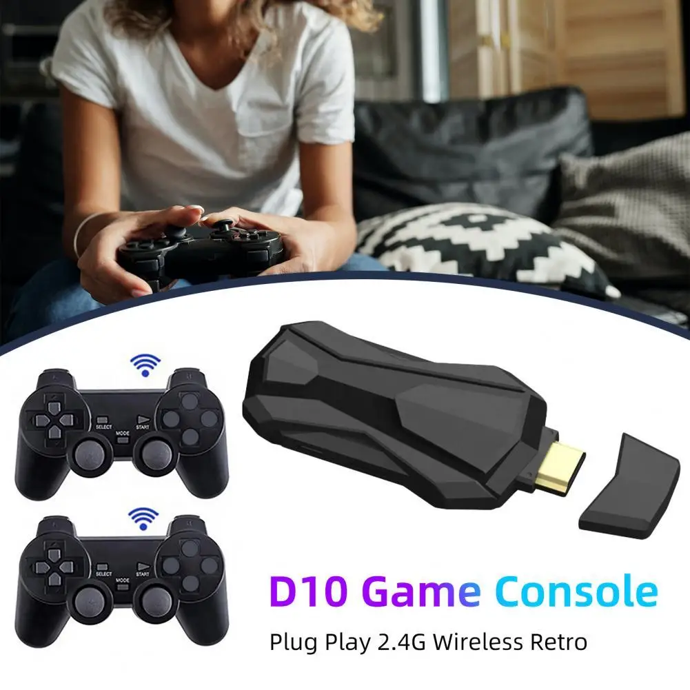 

D10 Game Console Sensitive Non-delayed Plug Play 2.4G Wireless Retro Two Player Video Game Stick for Home