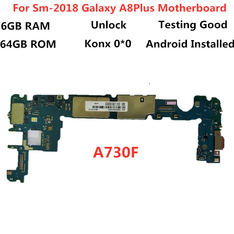 Материнская плата для Samsung Galaxy A8 плюс разблокированная материнская плата A730F материнская плата 64 Гб логические платы