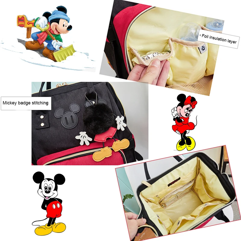 Disney Minnie Mickey Детская сумка для подгузников USB Водонепроницаемая модная мам