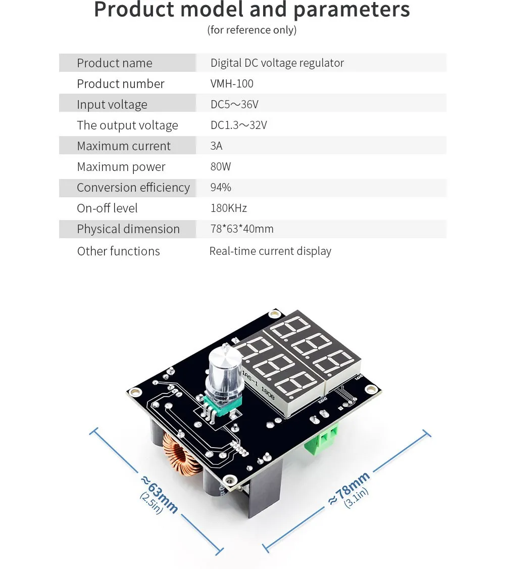 DC-DC цифровой Напряжение регулятор Бак Шаг вниз Питание модуль 5-36V до 1 3-32 В пост