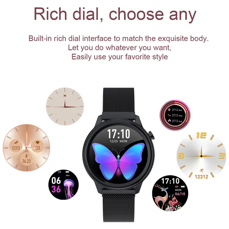 F30 Смарт часы женские IP68 Водонепроницаемый Smartwatch сердечного ритма тела