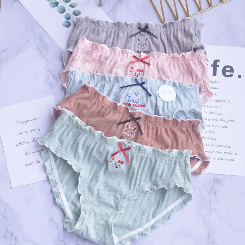 Женское нижнее белье SP & CITY хлопковые трусики с вышивкой животных из мультфильмов