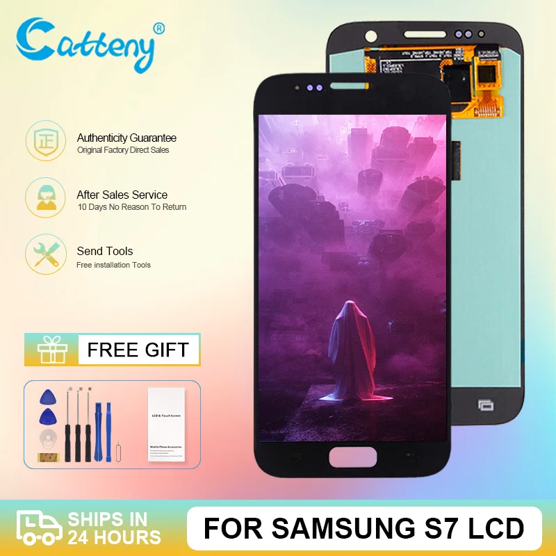 

Оптовая продажа, сенсорный ЖК-экран 5,1 дюйма для Samsung Galaxy S7, дигитайзер G930F в сборе, G930 дисплей с рамкой, бесплатная доставка