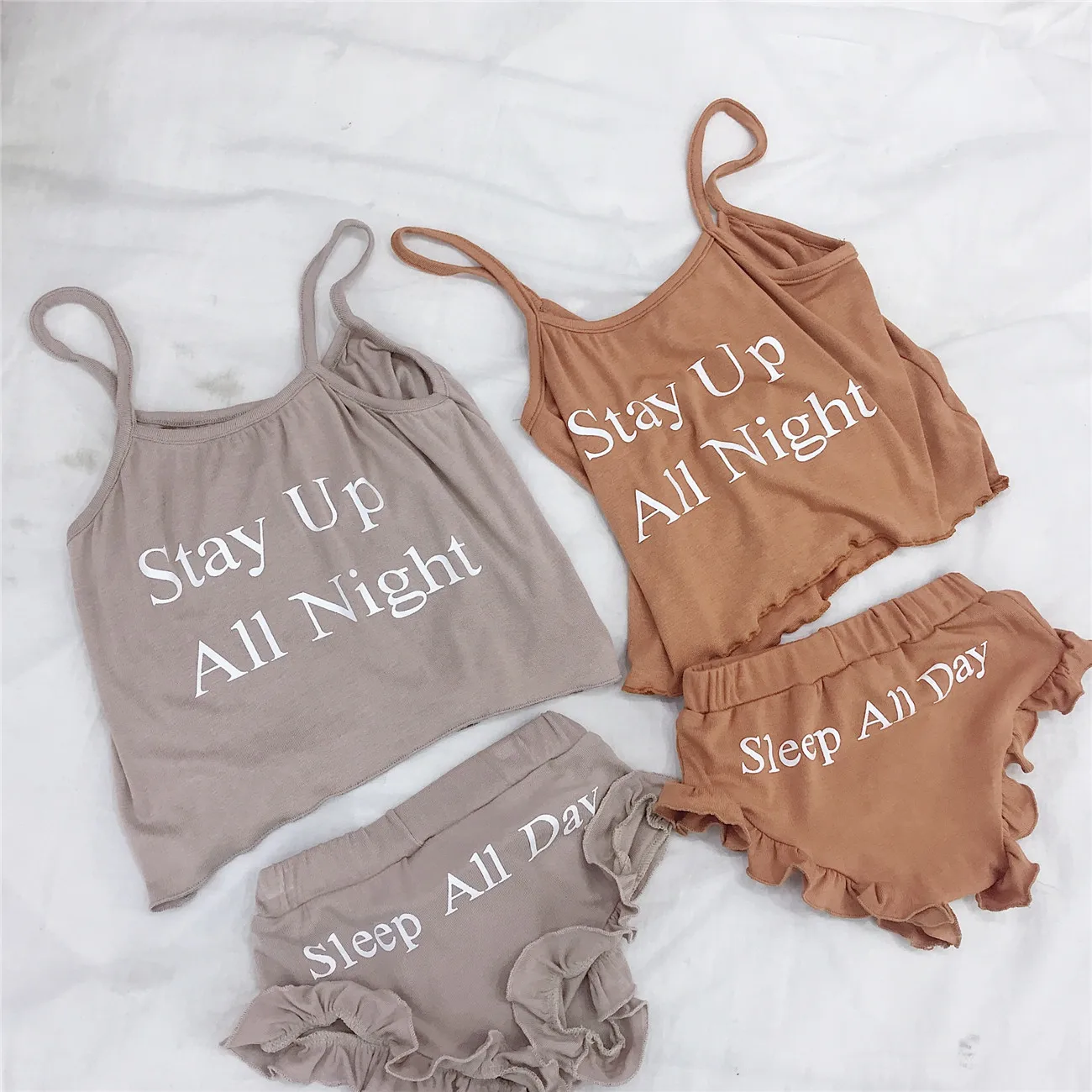 Зимняя одежда для мальчиков и девочек пижамные комплекты маленьких жилет штаны