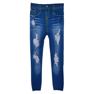 Лидер продаж, женские Стрейчевые рваные состаренные обтягивающие джинсовые брюки с высокой талией, рваные джинсы, узкие Джеггинсы, джинсы