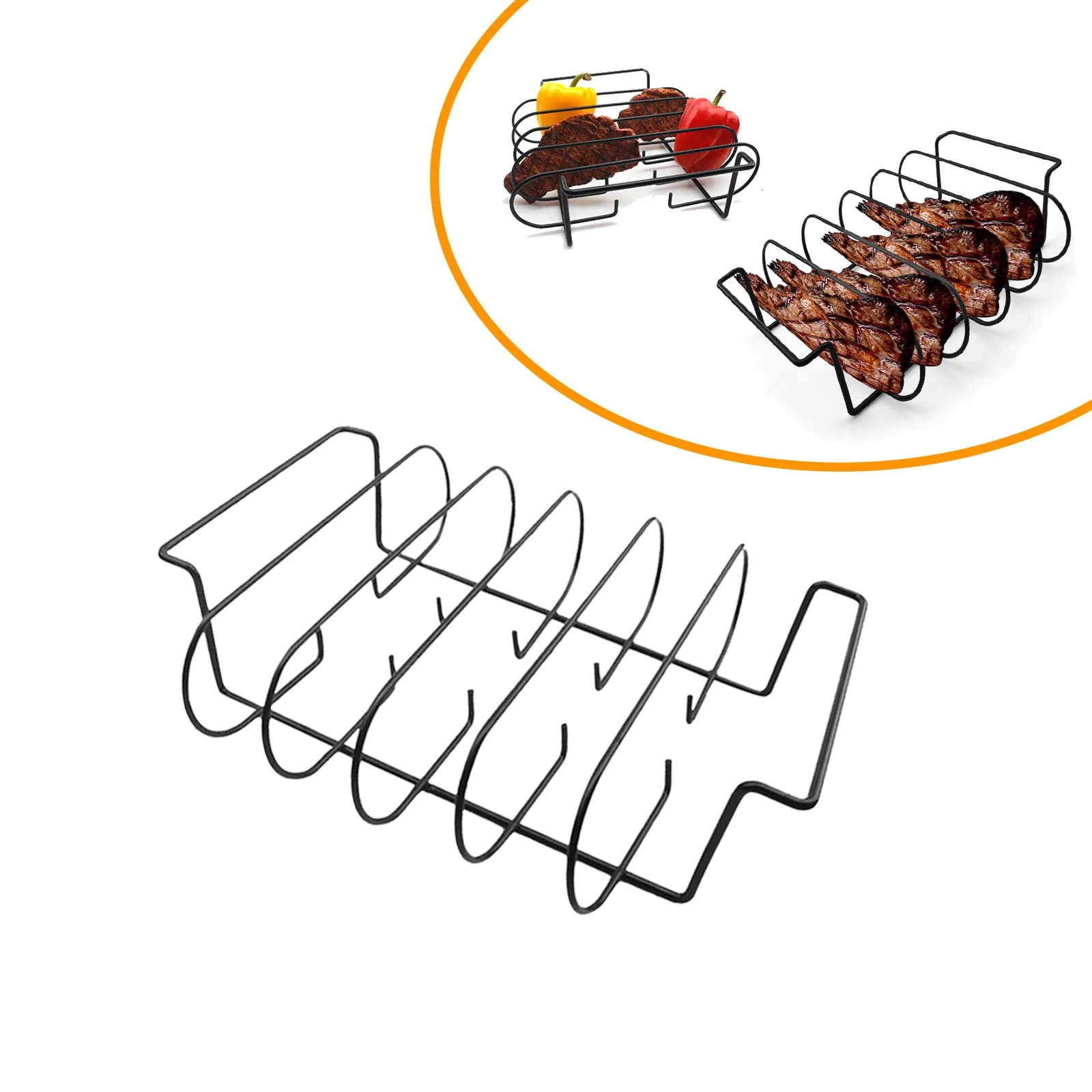 Антипригарным ребром полка барбекю 2021 подставка для жаркое стойки гриль из