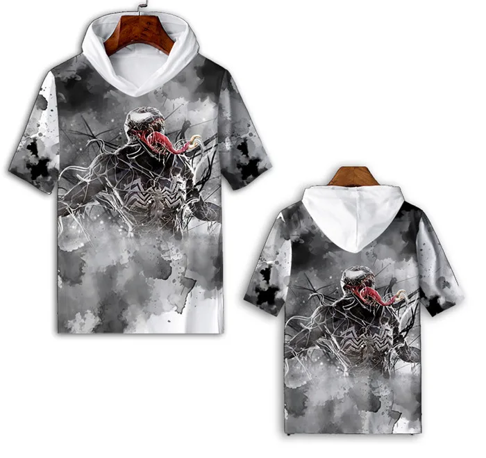 

Disney Marvel 2021 venom 3D printed T-shirt short sleeve fitness exercise want Gothic hoodie T-shirt genshin impack
