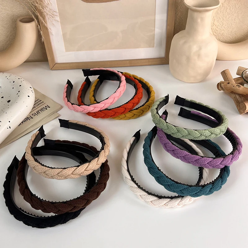 

New Fashion Coffee Solid Color Padded Headband for women Girls Hairband Bezel Turban Wide Hair Hoop Hair accessories Headwear