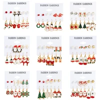 2021 new trend christmas earring set female winter snowflake tree snowman earring fashion christmas earring jewelry gift