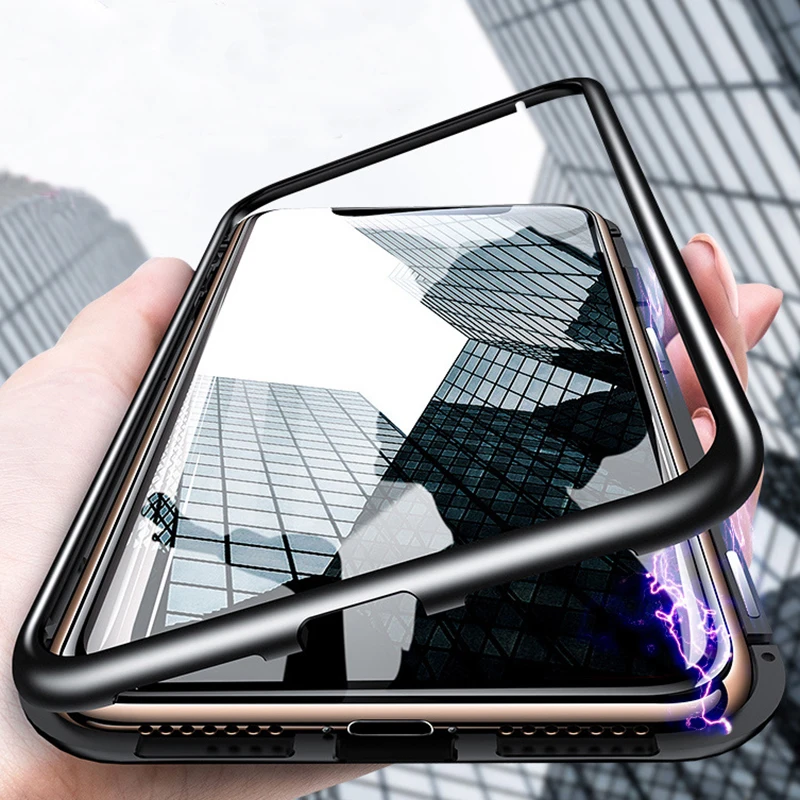 Металлический магнитный адсорбционный чехол для xiaomi redmi k20 note 5 6 7 pro 6a mi 8 se lite 9 9t