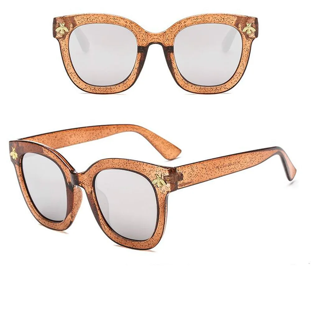 Женские солнцезащитные очки в ретро стиле с квадратными пчелами брендовые