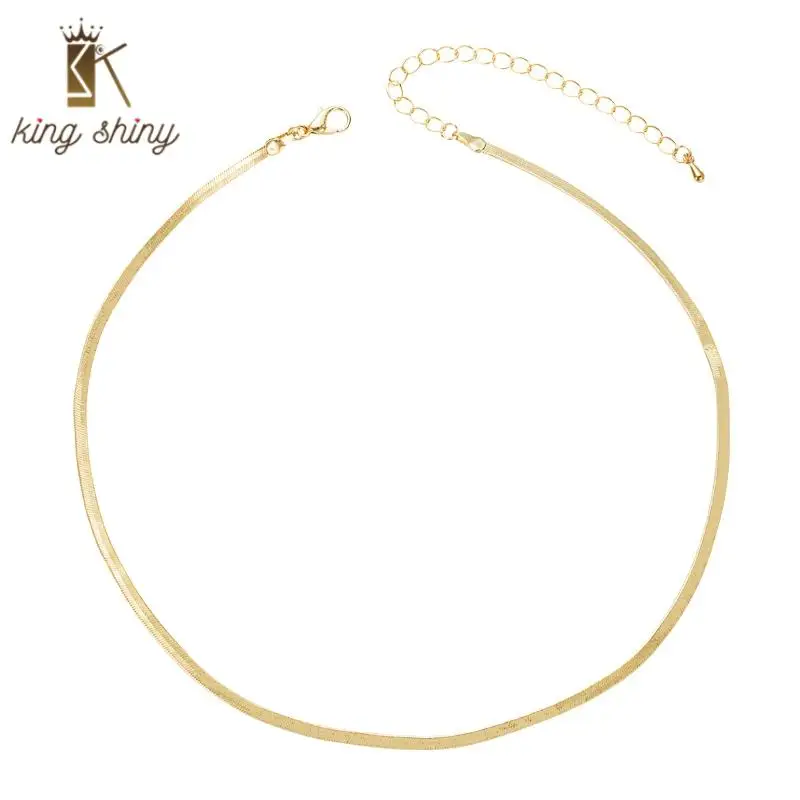 

Simple Design Gold Silver Color Titanium Steel Necklace Elegant Snake Chain Choker Necklace for Woman Girls Bithday Party Gifts