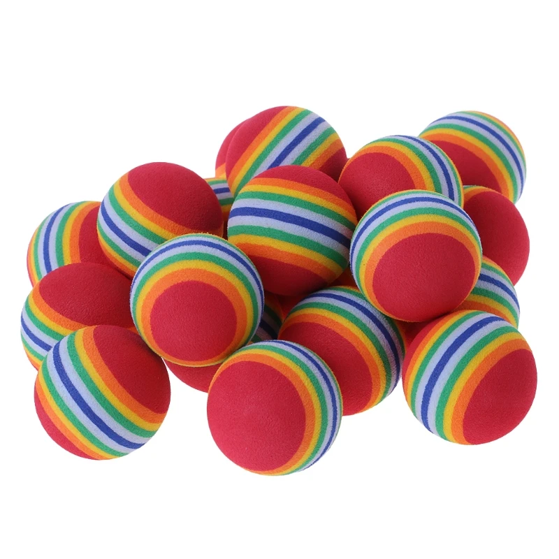 

New 20 Pcs Stripe Sponge Golf Balls Swing Practice Training Aids Sports