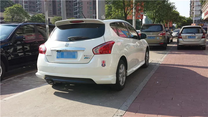 Для Versa спойлер 2011-2015 Nissan Tiida WXK ABS пластик Материал заднее крыло автомобиля Цвет