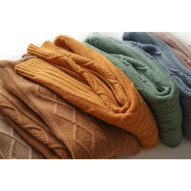 

half turtleneck winter thick sweaters for women real wool sweater full sleeves casual Tops short female fashion pullover