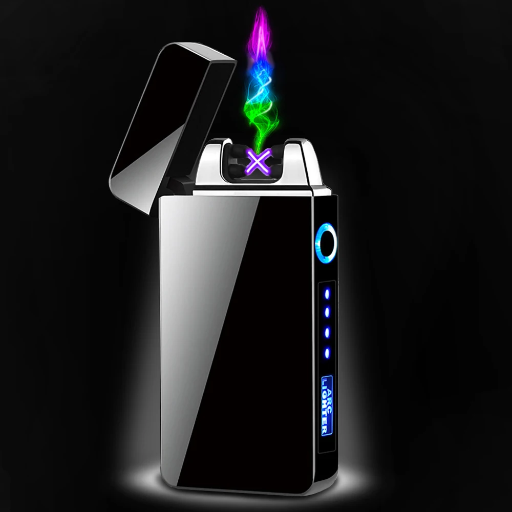 Портативная металлическая зажигалка с разъемом USB плазменная двойной дугой