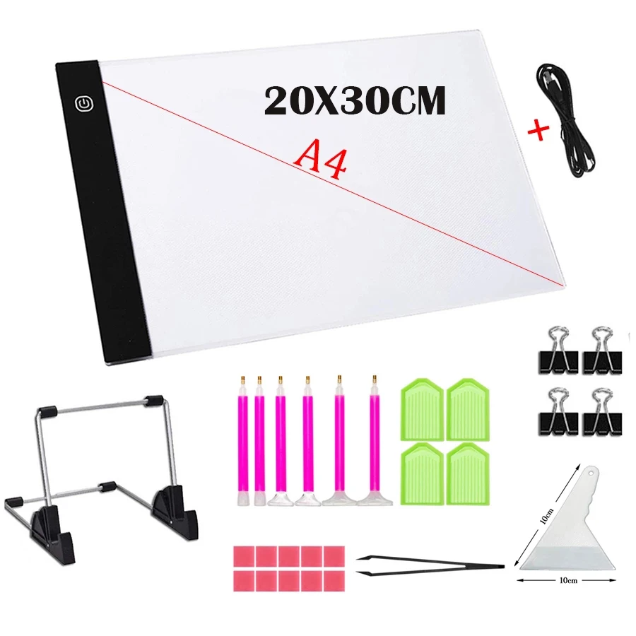 Инструменты для алмазной живописи A4 светодиодный планшет рисования цифровая