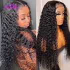 Бразильские кудрявые парики на шнурке для чернокожих женщин, предварительно выщипанные глубокие вьющиеся волосы Remy 13x4, швейцарские человеческие волосы на шнурке 4x4, парики на шнурке