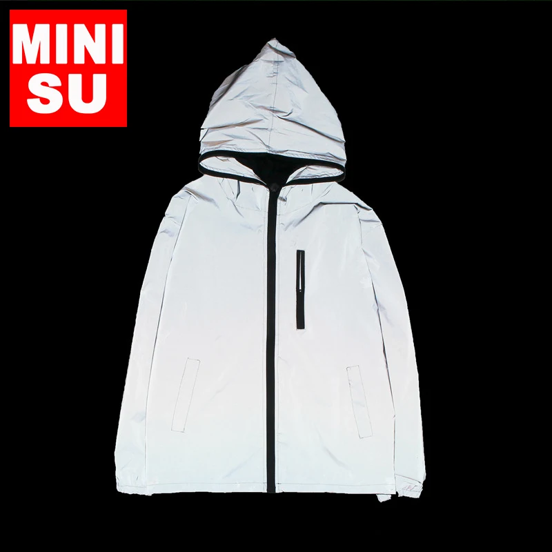 2019 MINISU Flash Светоотражающая куртка пальто брюки Мужская мужская зимняя Veste
