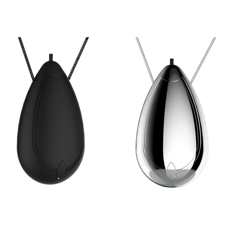 

2 Set Mini Wearable Air Purifier, Personal Travel Size Air Purifier, Necklace USB Charging Smoke Purifier,Black & Silver