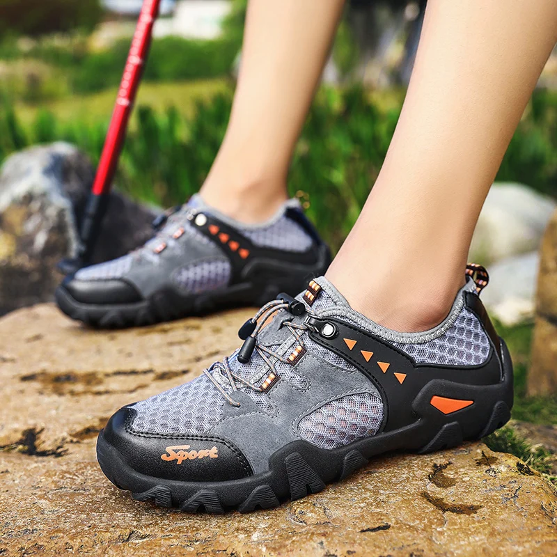 Мужская обувь Летние водонепроницаемые кроссовки из сетчатого материала