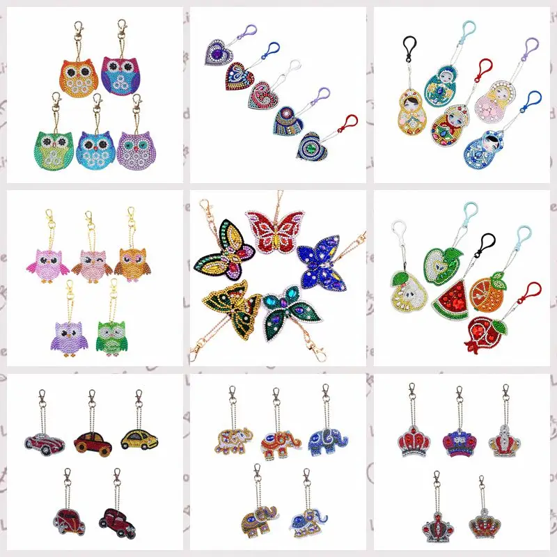5 шт. 5D алмазная живопись персонаж животного сделай сам брелок сумка подвеска