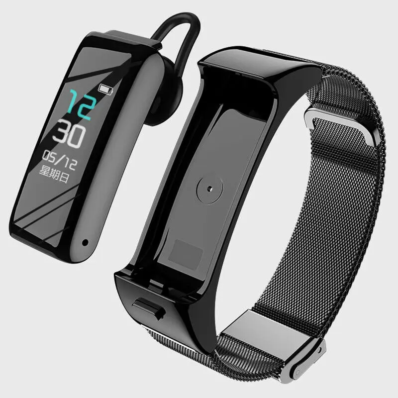 B60 умная Bluetooth-гарнитура браслет 2-в-1 монитор сердечного ритма мониторинг