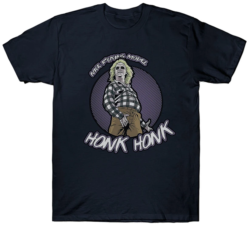 BEETLEJUICE футболка HONK Забавный слоган культовый фильм 1980's Классическая Мода