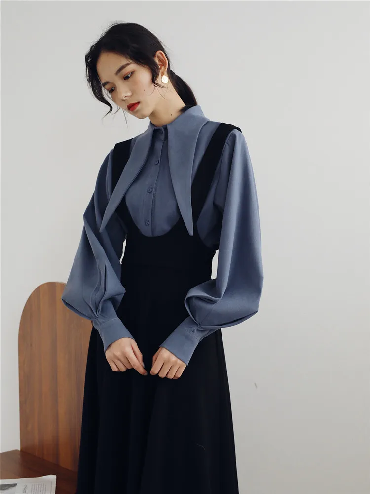 Женский комплект одежды из двух предметов длинная рубашка с рукавами-фонариками