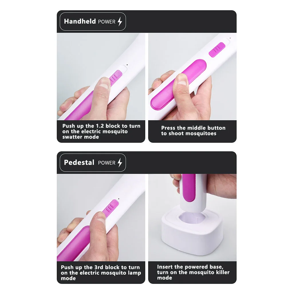 

Two-in-One 10 LED Trap Mosquito Killer Lamp 3000V Electric Bug Zapper USB Rechargeable Summer Fly Swatter Trap Flies Insect